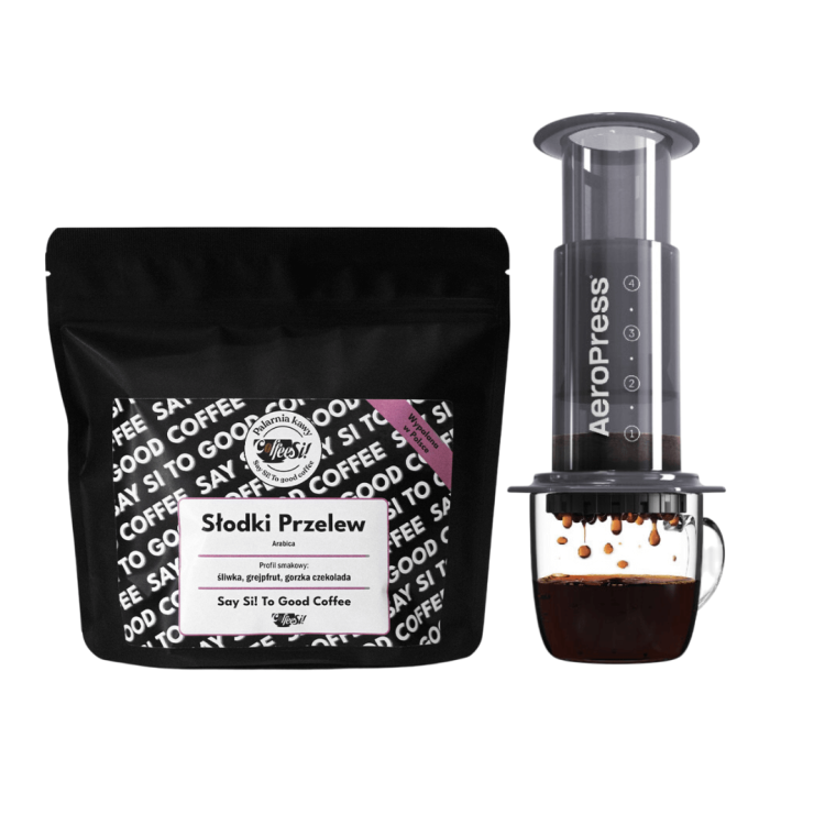 Zestaw kawa Słodki Przelew 250 g + Aeropress Original