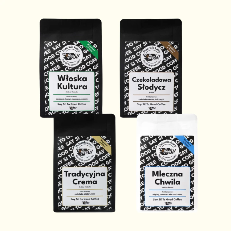 Zestaw degustacyjny kaw ziarnistych startowy 4 x 250 g blendy